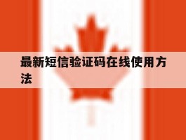 最新短信验证码在线使用方法