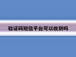 验证码短信平台可以收到吗