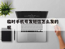 临时手机号发短信怎么发的呢