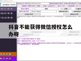 抖音不能获得微信授权怎么办呀