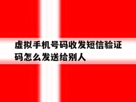 虚拟手机号码收发短信验证码怎么发送给别人