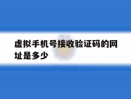虚拟手机号接收验证码的网址是多少
