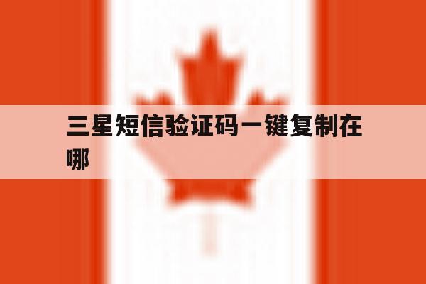 三星短信验证码一键复制在哪 三星短信验证码一键复制在哪