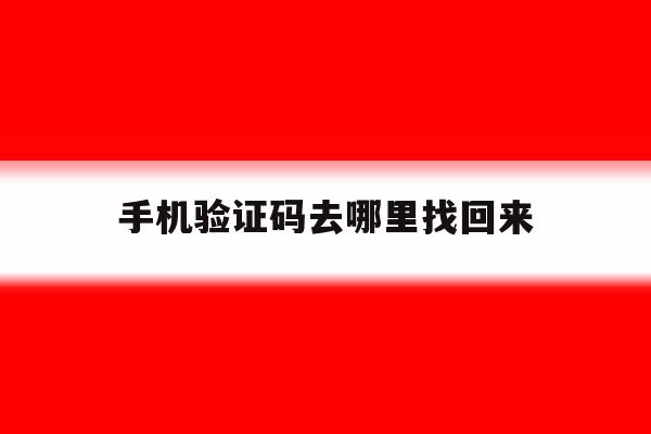 手机验证码去哪里找回来 手机验证码去哪里找回来