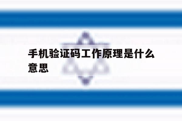 手机验证码工作原理是什么意思 手机验证码工作原理是什么意思