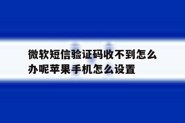 微软短信验证码收不到怎么办呢苹果手机怎么设置的简单介绍 微软短信验证码收不到怎么办呢苹果手机怎么设置的简单介绍