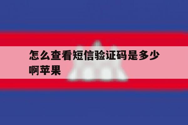 怎么查看短信验证码是多少啊苹果 怎么查看短信验证码是多少啊苹果