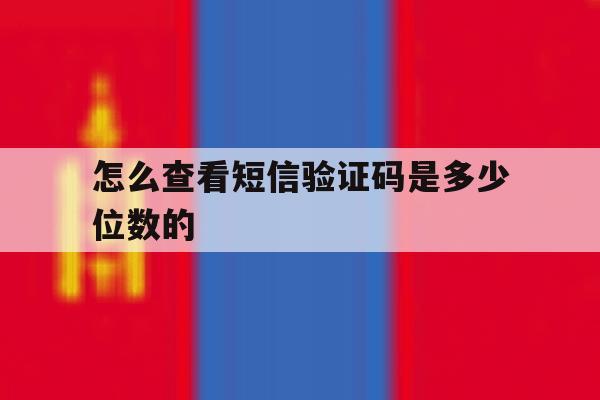 怎么查看短信验证码是多少位数的 怎么查看短信验证码是多少位数的