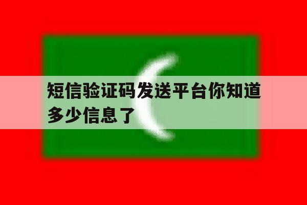 短信验证码发送平台你知道多少信息了的简单介绍 短信验证码发送平台你知道多少信息了的简单介绍