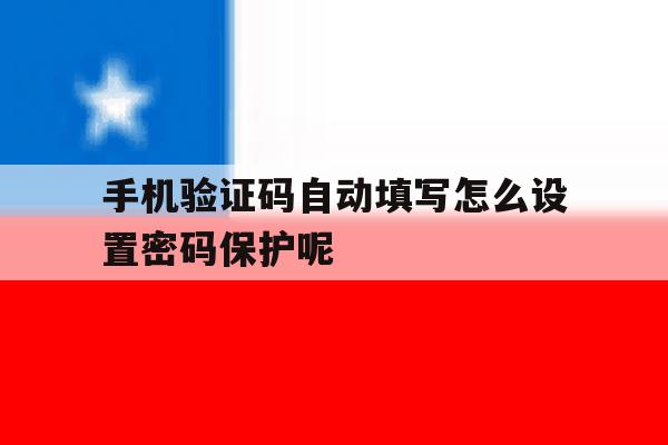 手机验证码自动填写怎么设置密码保护呢 手机验证码自动填写怎么设置密码保护呢