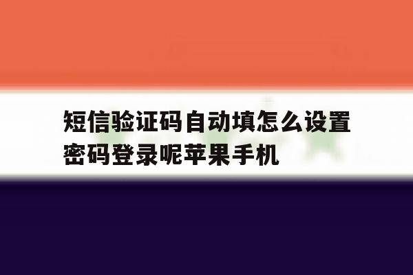 包含短信验证码自动填怎么设置密码登录呢苹果手机的词条 包含短信验证码自动填怎么设置密码登录呢苹果手机的词条