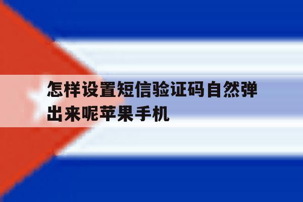 怎样设置短信验证码自然弹出来呢苹果手机的简单介绍 怎样设置短信验证码自然弹出来呢苹果手机的简单介绍